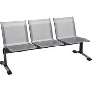 Banc 3 sieges - Acier - Gris