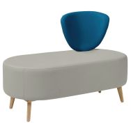 Banc BULLE 1 dossier pied bois GGI