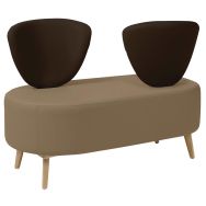 Banc BULLE 2 dossiers dos à dos pied bois GGI