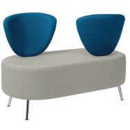 Banc BULLE 2 dossiers dos à dos pied métal GGI
