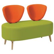 Banc BULLE 2 dossiers pied bois GGI