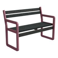 Banc Chardonnay 120 cm assise courte Ipra/alu - Urbemob