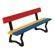Banc City Junior maternelle 120 cm lattes multicolores - pieds noir