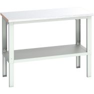 Banc Cubio acier avec étagère-1500x750x740-1140mm-Bleu