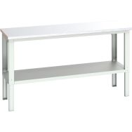 Banc Cubio acier avec étagère-2000x750x740-1140mm-Bleu