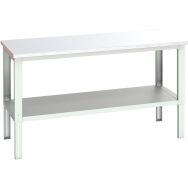 Banc Cubio acier avec étagère-2000x900x740-1140mm-Bleu