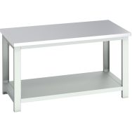 Banc Cubio acier inoxydable avec étagère-1500x900x840mm-Bleu
