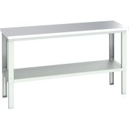 Banc Cubio acier inoxydable étagère-2000x750x740-1140mm-Bleu
