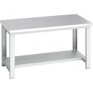 Banc Cubio acier inoxydable mi-étagère-1500x900x840mm-Bleu