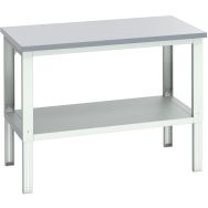 Banc Cubio avec étagère-1500x900x740-1140mm-Bleu