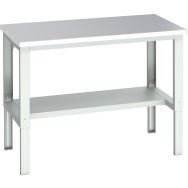 Banc Cubio inox mi-étagère-1500x900x740-1140mm-Bleu