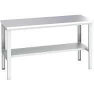 Banc Cubio inox mi-étagère-2000x900x740-1140mm-Bleu