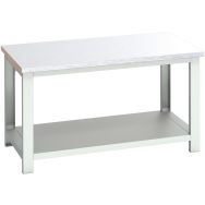 Banc Cubio revêtement acier avec étagère-1500x900x840mm-Bleu