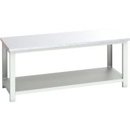 Banc Cubio revêtement acier avec étagère-2000x900x840mm-Bleu