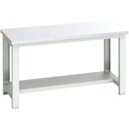 Banc Cubio revêtement acier mi-étagère-1500x750x840mm-Bleu