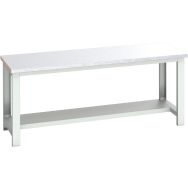 Banc Cubio revêtement acier mi-étagère-2000x750x840mm-Bleu