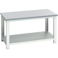 Banc Cubio stratifié étagère-1500x900x840mm-Bleu