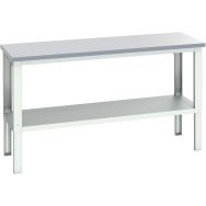 Banc Cubio stratifié étagère-2000x750x740-1140mm-Bleu