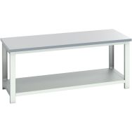 Banc Cubio stratifié étagère-2000x900x840mm-Bleu