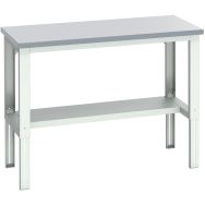 Banc Cubio stratifié mi étagère-1500x750x740-1140mm-Bleu