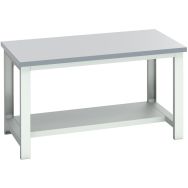 Banc Cubio stratifié mi étagère-1500x900x840mm-Bleu