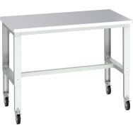 Banc Cubio sur roues inox-1500x900x840-1140mm-Bleu
