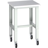 Banc Cubio sur roues inox-750x750x840-1140mm-Bleu