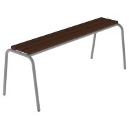 Banc Eben 120 cm hêtre massif wengé - piètement gris 9006