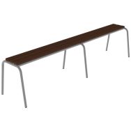 Banc Eben 200 cm hêtre massif wengé - piètement gris 9006
