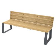 Banc HAVANE 1.80 m accoudoirs robinier/acier anthracite 7016