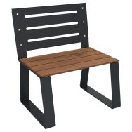 Banc HAVANE 1 place ajouré assise effet lames bois/métal BUTON DESIGN