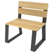 Banc HAVANE robinier/acier anthracite 7016