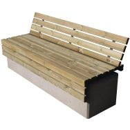 Banc Hades 180 x 58 x 78 cm - pin / béton gris