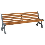 Banc Lublin 2 m acier - assise/dossier bois - Procity