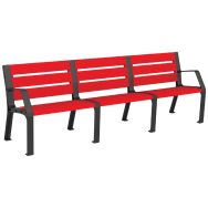 Banc MILLAU 3 places - rouge 3020