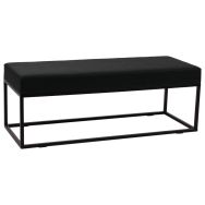 Banc Nova 120 cm assise simili cuir noir - structure métal noir