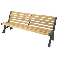 Banc PRAGUE 1.80 m fines lames robinier/fonte anthracite 7016