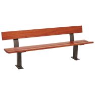 Banc Pagode 2 m acier et bois - gris Procity/acajou