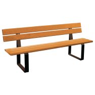 Banc Riga 2m acier - assise/dossier exotique - marron 8017/chêne clair