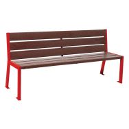 Banc Silaos 1.80 m acier/plastique recyclé 6 lames - Procity