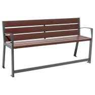 Banc Silaos Sénior 1.80m acier/plastique recyclé - gris Procity/marron