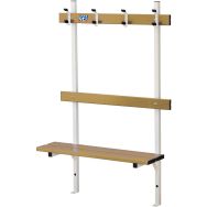 Banc Vestiaire Mur/Sol avec porte patère GES Assise Bois