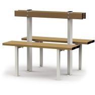 Banc Vestiaire double sur pieds GES Assise en Bois
