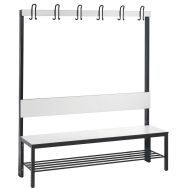 Banc à patères, dossier et grille Basic Plus Blanc L 1500