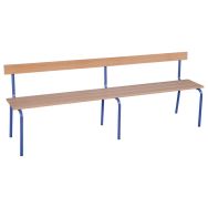Banc assise 3 lames avec dossier - Longueur 160 cm - T3 - Bleu