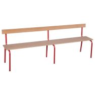 Banc assise 3 lames avec dossier - Longueur 160 cm - T3 - Rouge