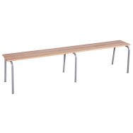 Banc assise 3 lames sans dossier 160 cm T6 gris alu