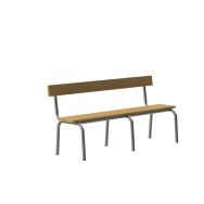 Banc avec dossier Manon T2 longueur 120 cm coloris Gris RAL 9006