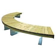 Banc circulaire 2 m assise pin / acier thermolaqué