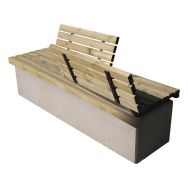 Banc confident Hades 180 x 58 x 78 cm - pin / béton gris